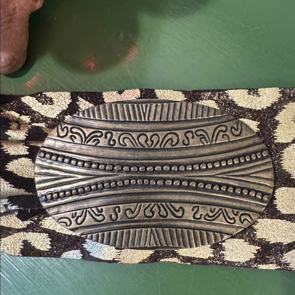 Belt. Brown and gold with a beautiful brass buckle main image 6